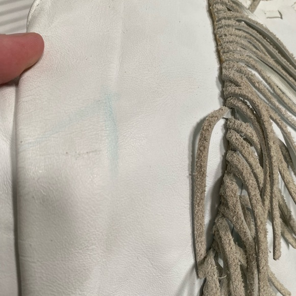 White Fringe REAL leather Western Women's Boots - Picture 8 of 8